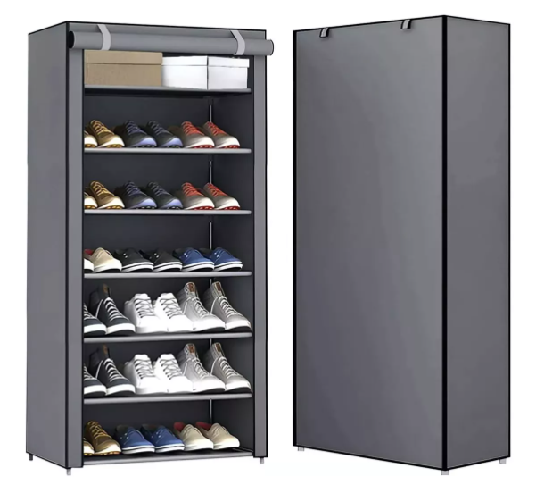 Zapatera Closet Organizador De Zapatos 7 Niveles 24 Pares Color Gris