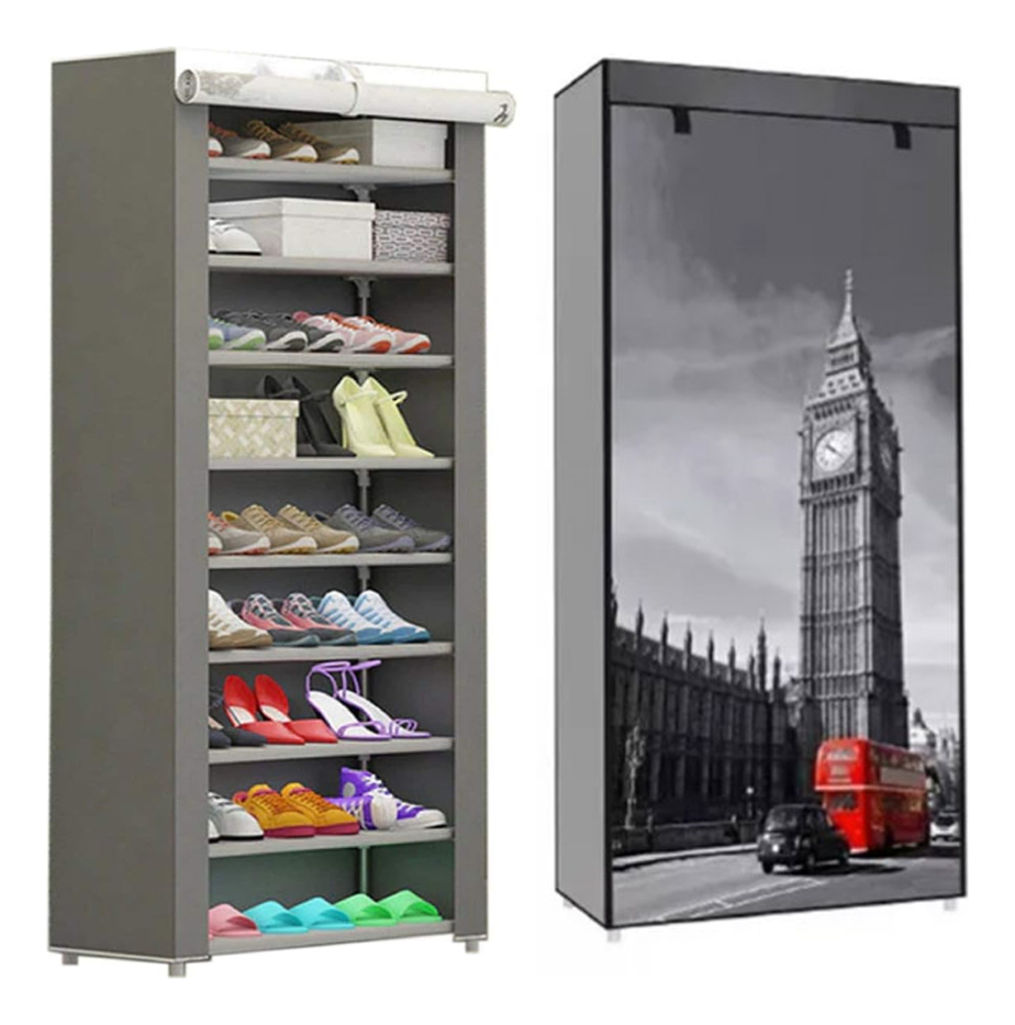 Foto 1 | Zapatera Multifuncional Con 9 Niveles Big Ben Gris