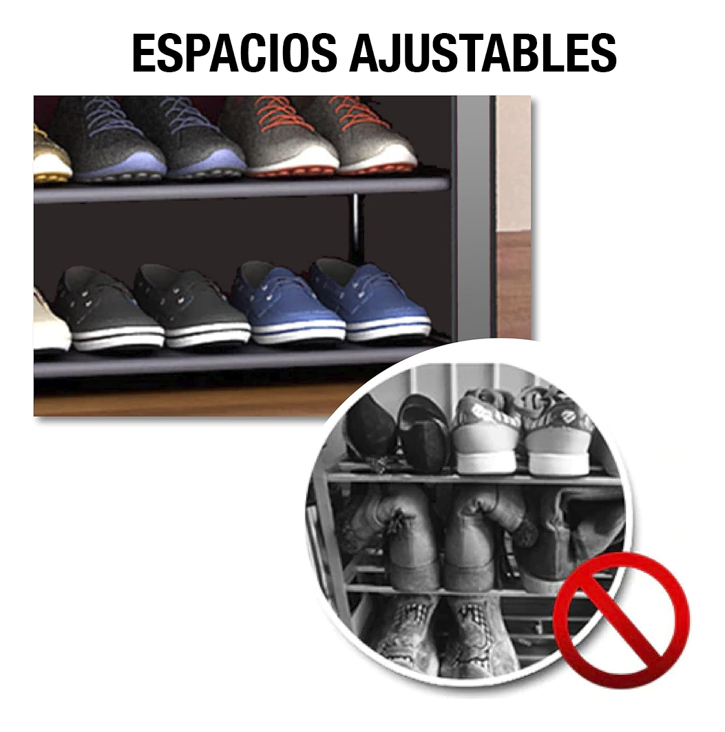 Foto 5 pulgar | Zapatera Multifuncional Con 9 Niveles Big Ben Gris