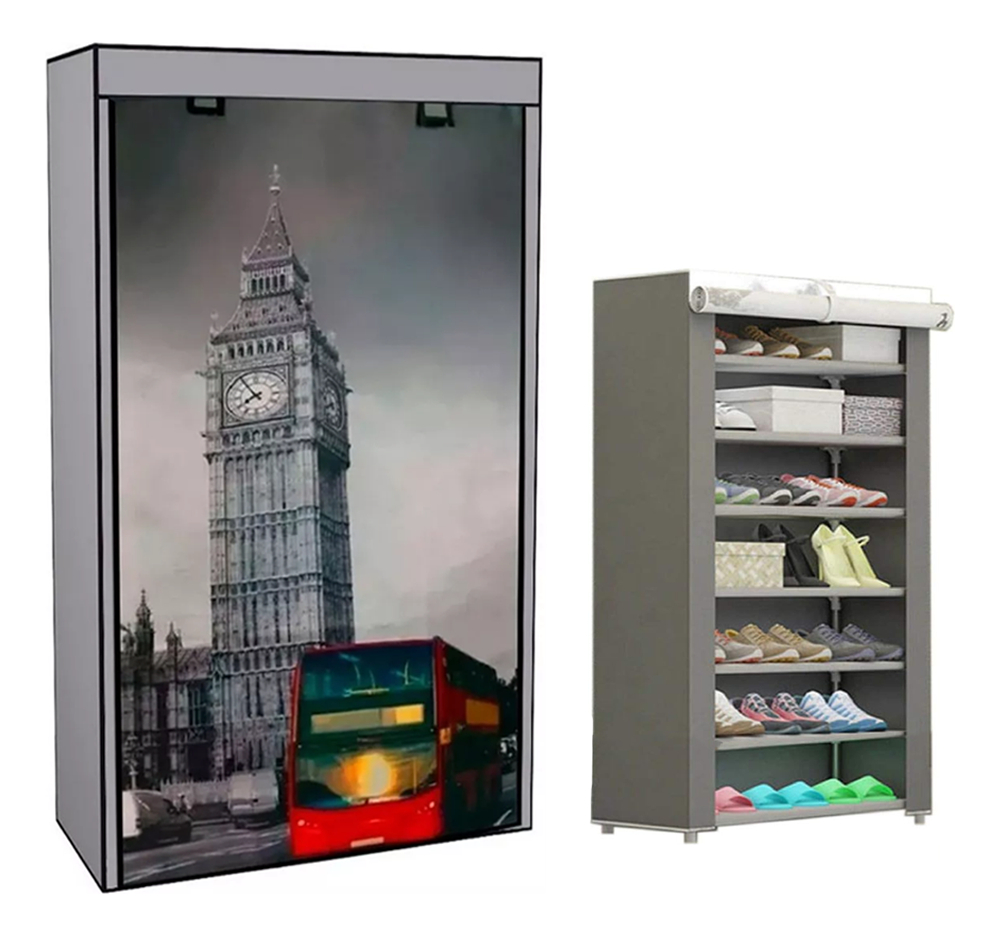 Foto 1 | Zapatera Multifuncional Con 7 Niveles Big Ben Gris