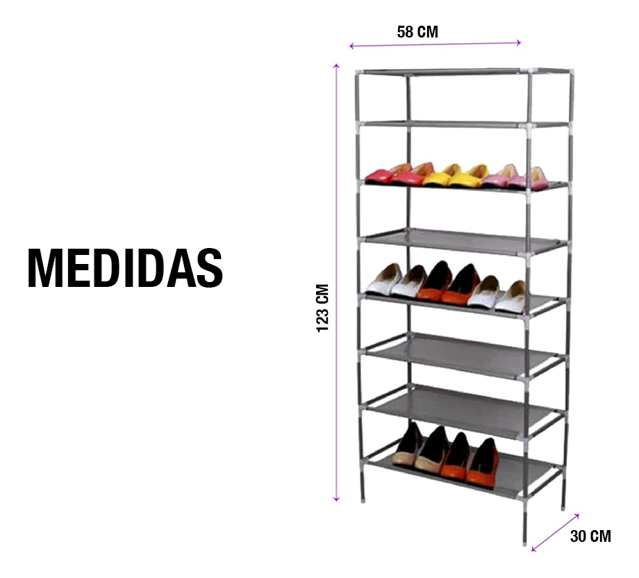 Foto 3 pulgar | Zapatera Multifuncional Con 7 Niveles Big Ben Gris