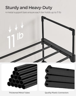 Foto 4 | Estante Para Zapatos Songmics, 10 Niveles, Metal, Almacenamiento, 20 Pares, Negro