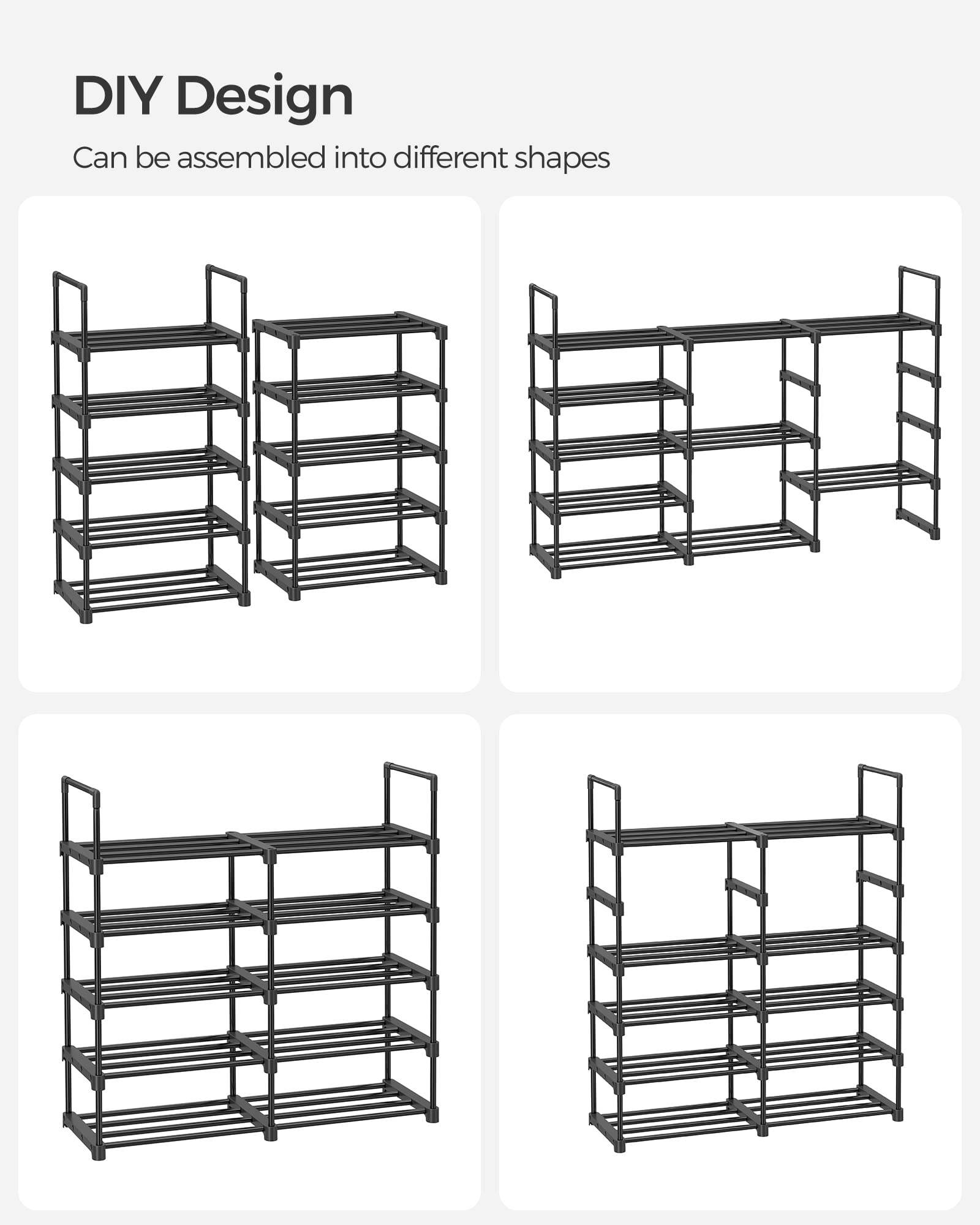 Foto 5 | Estante Para Zapatos Songmics, 10 Niveles, Metal, Almacenamiento, 20 Pares, Negro