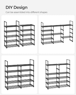 Foto 5 | Estante Para Zapatos Songmics, 10 Niveles, Metal, Almacenamiento, 20 Pares, Negro