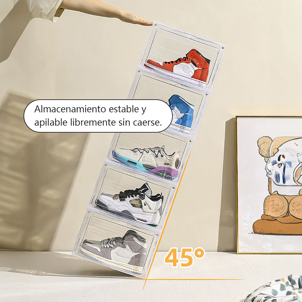 Foto 5 pulgar | 10 Piezas Zapatera Apilable Organizador Cajas De Zapatos