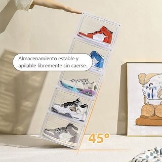 Foto 4 | 10 Piezas Zapatera Apilable Organizador Cajas De Zapatos
