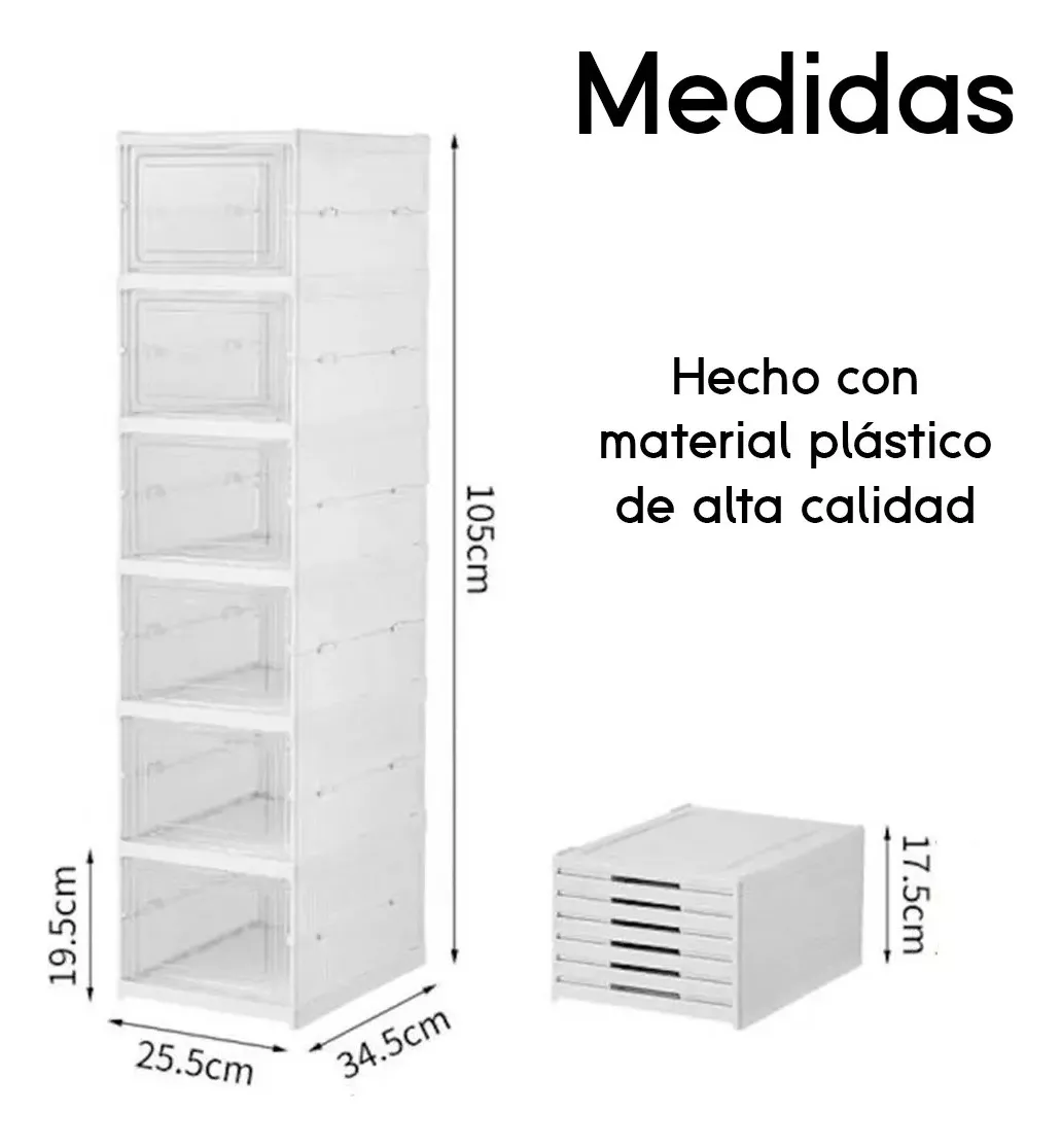 Foto 3 | Cajas Organizadoras De Zapatos Sneakers Plegable Zapatera