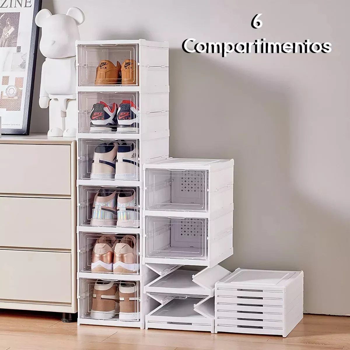 Foto 5 pulgar | Cajas Organizadoras De Zapatos Sneakers Plegable Zapatera