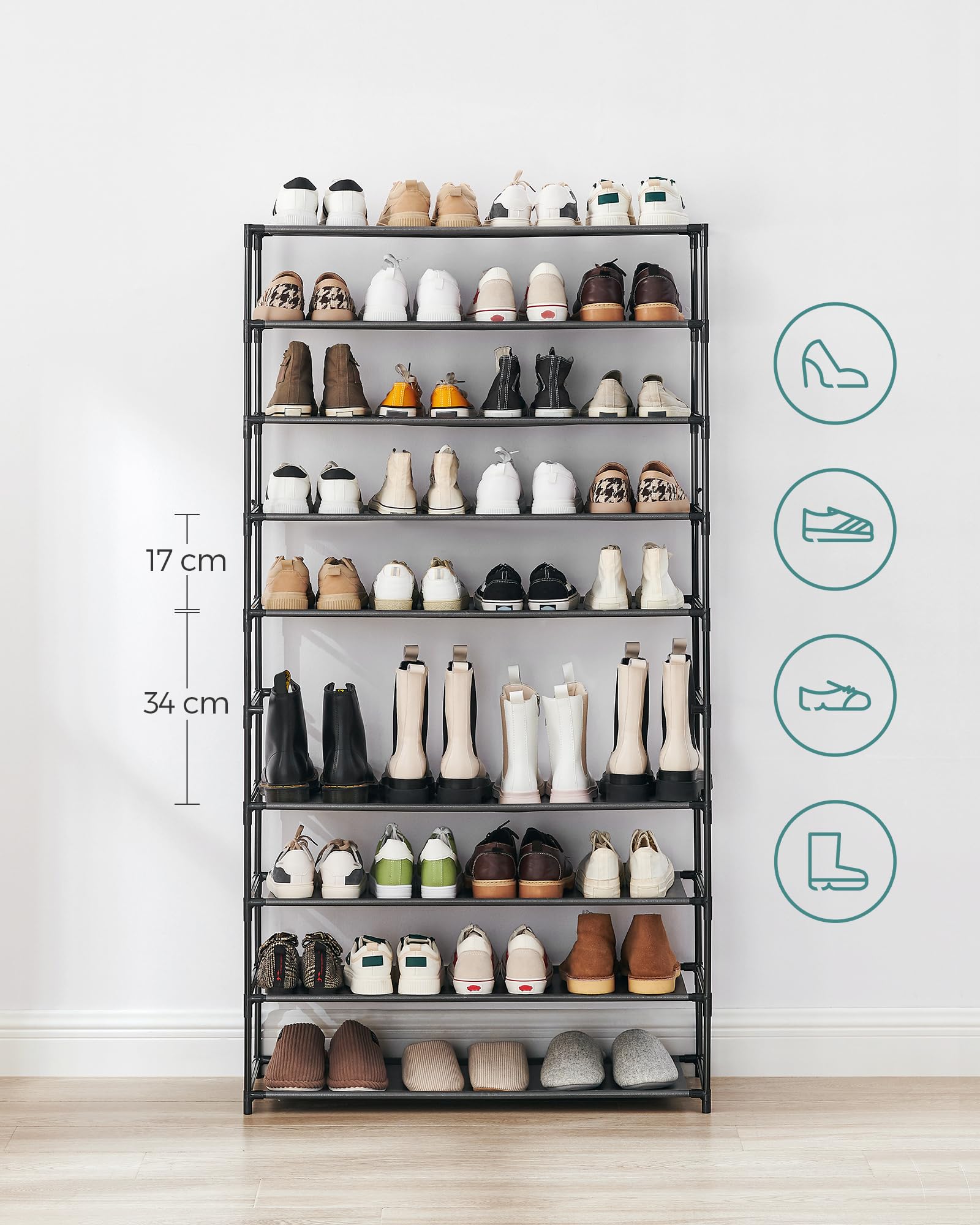 Foto 7 | Zapatero Songmics 10 Niveles Negro