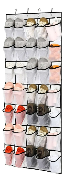 Organizador Xtellar Colgante 35 Bolsillos Para Zapatos Blanco
