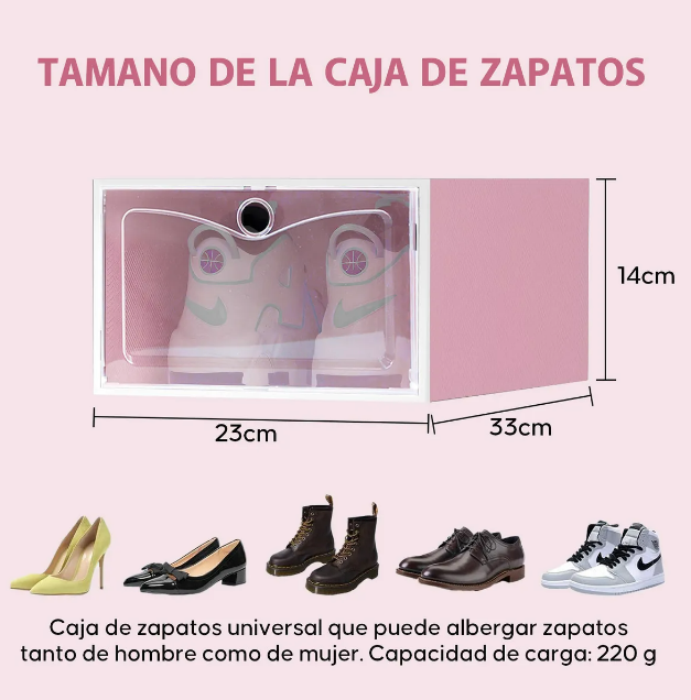 Foto 4 pulgar | Zapatera de Cajas Apilables de Plástico Xtellar Rosa 12 Piezas