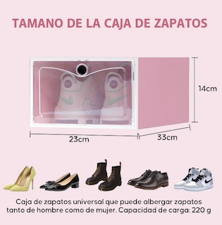 Foto 3 | Zapatera de Cajas Apilables de Plástico Xtellar Rosa 12 Piezas