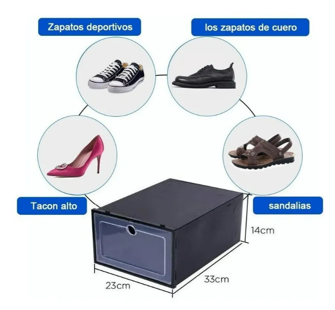 Foto 4 pulgar | Zapatera de Cajas Apilables de Plástico Xtellar Negro 12 Piezas