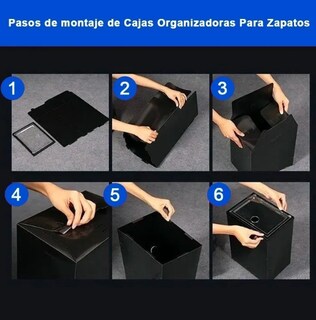 Foto 4 | Zapatera de Cajas Apilables de Plástico Xtellar Negro 12 Piezas