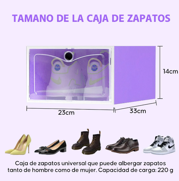 Foto 4 | Zapatera de Cajas Apilables de Plástico Xtellar Morado 12 Piezas