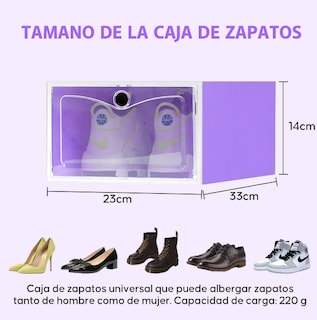 Foto 4 | Zapatera de Cajas Apilables de Plástico Xtellar Morado 12 Piezas