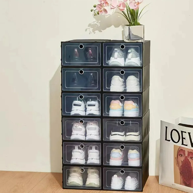 Foto 3 pulgar | Zapatera de Cajas Apilables de Plástico Xtellar Blanco 12 Piezas