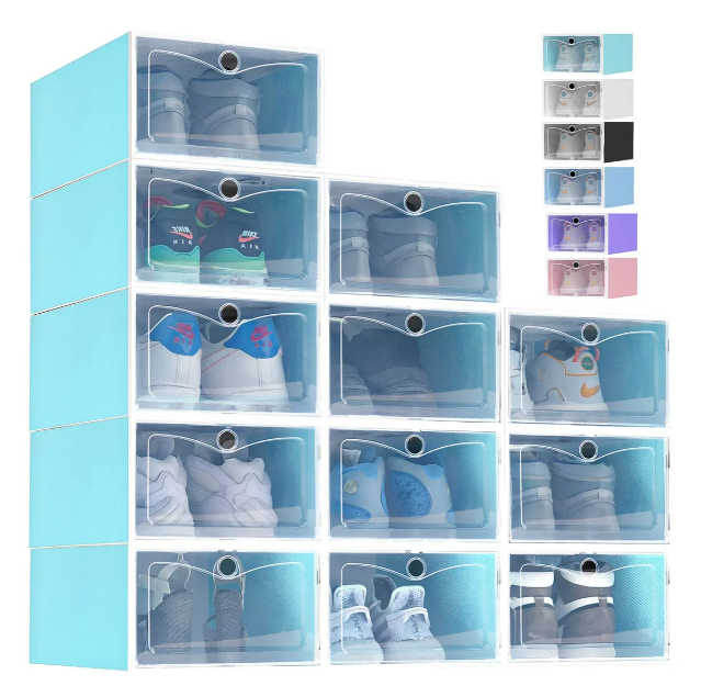 Zapatera de Cajas Apilables de Plástico Xtellar Azul 12 Piezas