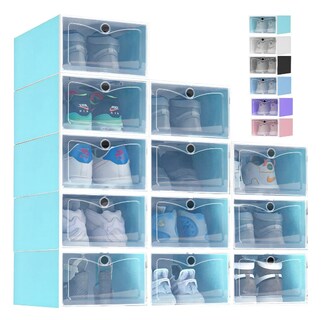 Foto 1 | Zapatera de Cajas Apilables de Plástico Xtellar Azul 12 Piezas