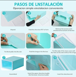 Foto 4 | Zapatera de Cajas Apilables de Plástico Xtellar Azul 12 Piezas