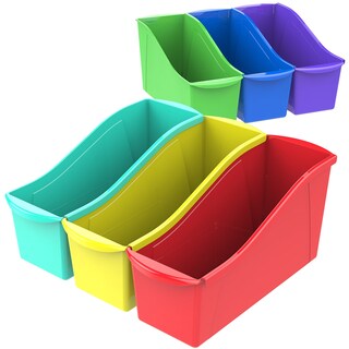Foto 1 | Cubo De Plástico Para Libros Storex, Tamaño Grande, Para Casa, Oficina, Aula, Paquete De 6 - Venta Internacional.