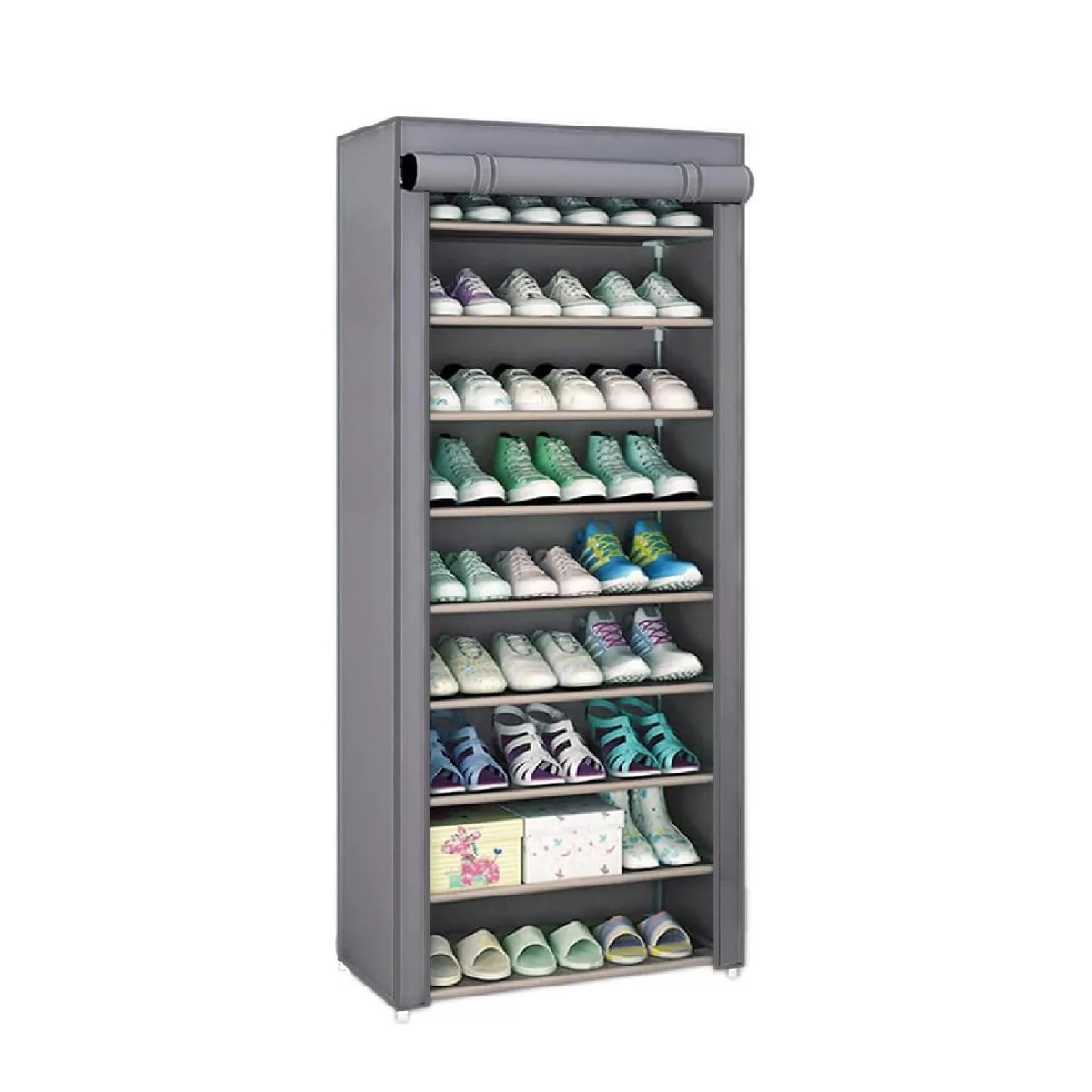 Foto 2 pulgar | Zapatera Organizador Closet Repisa Armable Mueble Multiusos Gris Oscuro