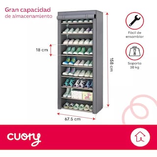 Foto 2 | Zapatera Organizador Closet Repisa Armable Mueble Multiusos Gris Oscuro