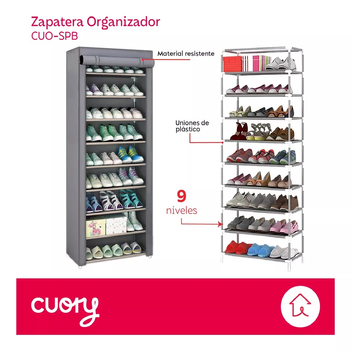 Foto 4 pulgar | Zapatera Organizador Closet Repisa Armable Mueble Multiusos Gris Oscuro