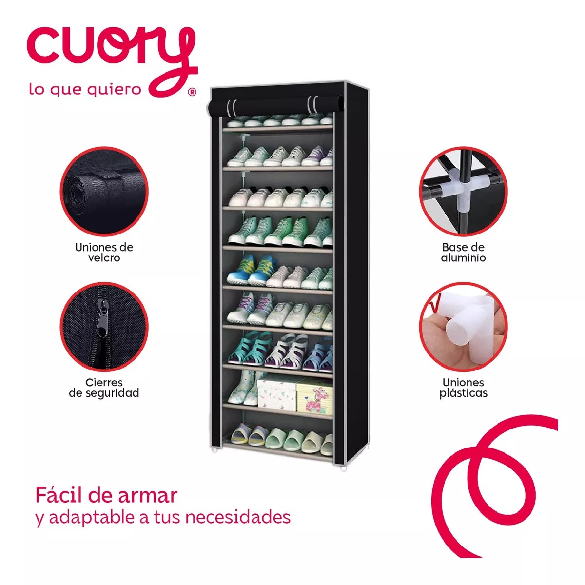 Foto 5 pulgar | Zapatera Organizador Closet Repisa Armable Mueble Multiusos Negro