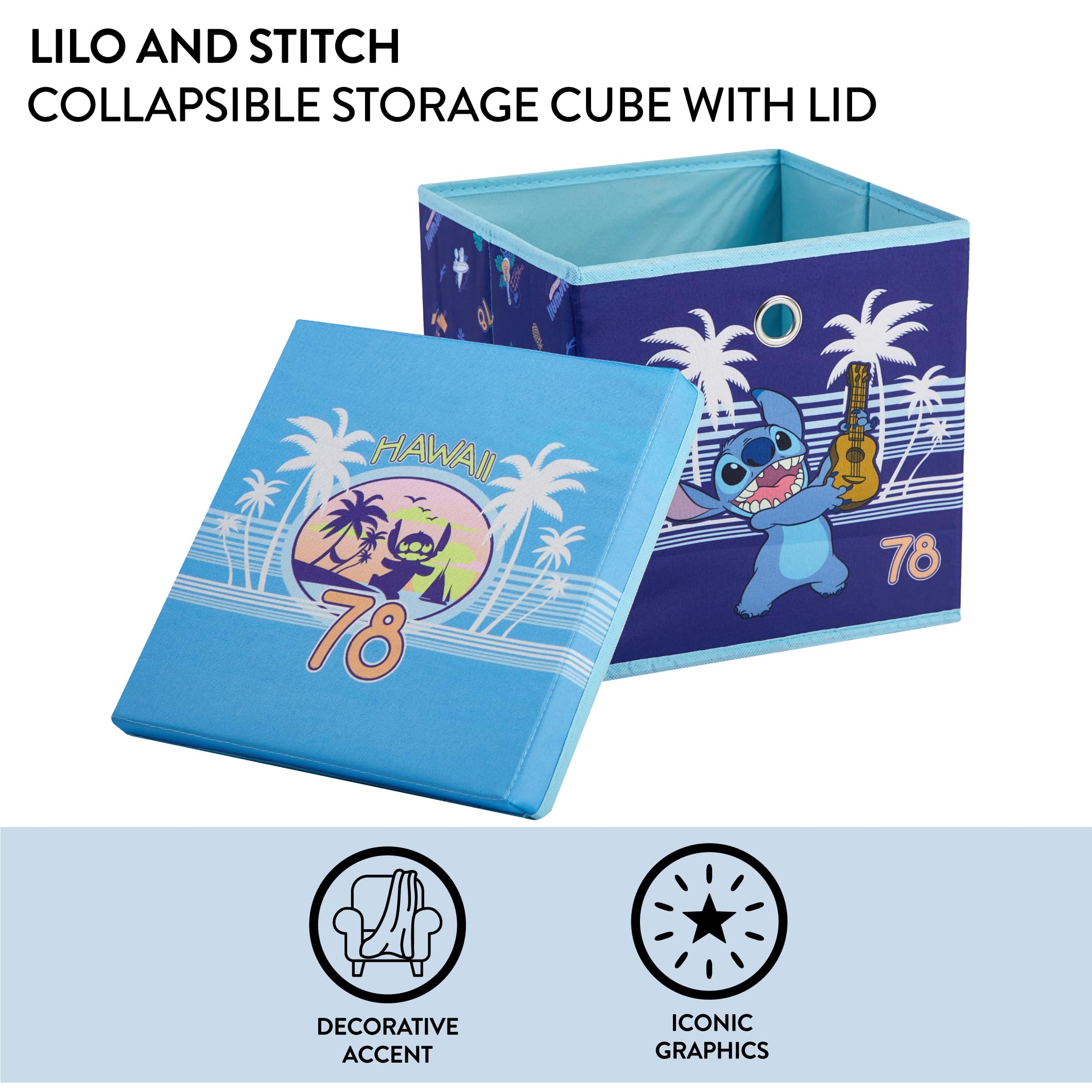 Foto 2 | Cubo De Almacenamiento Idea Nuova Lilo And Stitch 25 X 25 Cm - Venta Internacional.