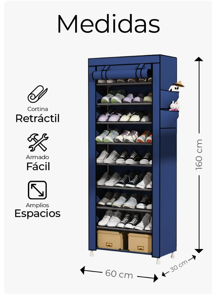 Foto 4 pulgar | Zapatera Armable Azul