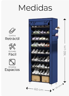Foto 3 | Zapatera Armable Azul
