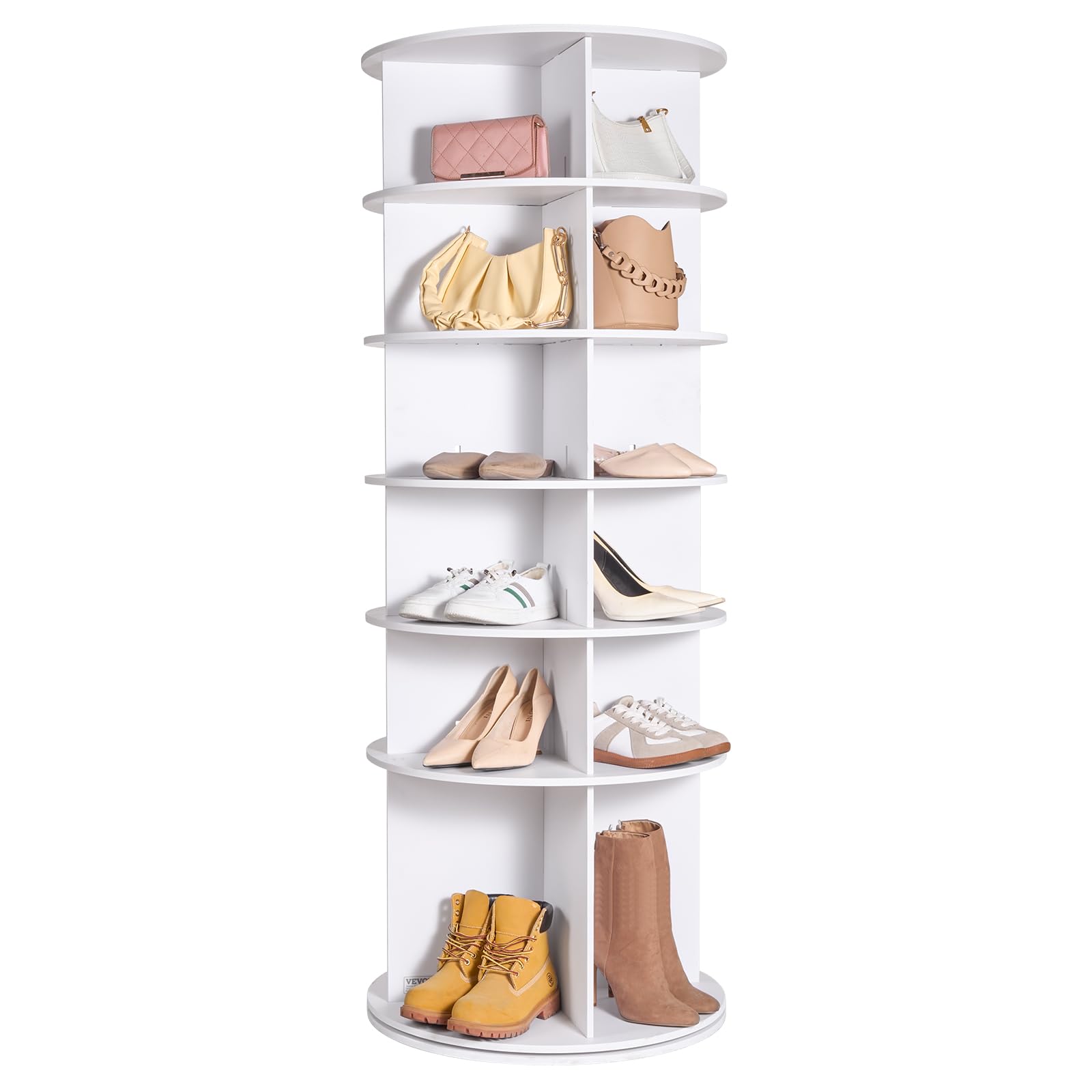 Foto 2 pulgar | Zapatero Giratorio Tower Vevor De 6 Niveles, Que Gira 360°, Blanco - Venta Internacional.