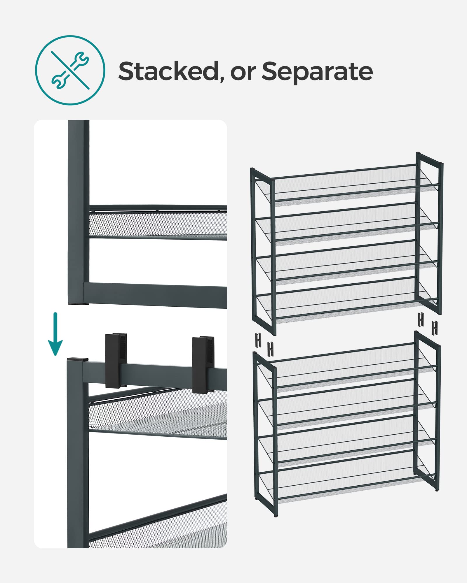 Foto 7 pulgar | Organizador De Zapatos De Metal, 8 Niveles, De Shoe Rack Songmics, 32 A 40 Pares - Venta Internacional.