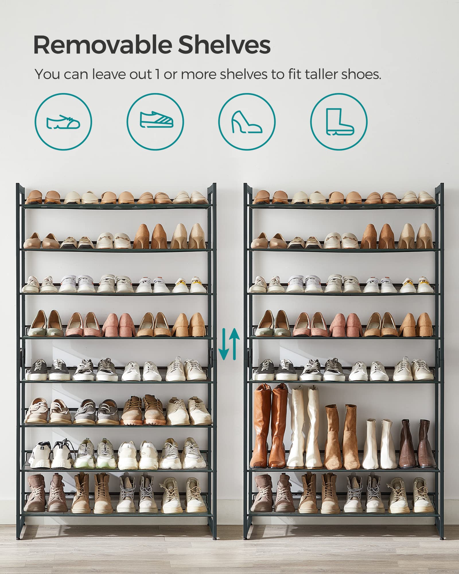 Foto 7 | Organizador De Zapatos De Metal, 8 Niveles, De Shoe Rack Songmics, 32 A 40 Pares - Venta Internacional.