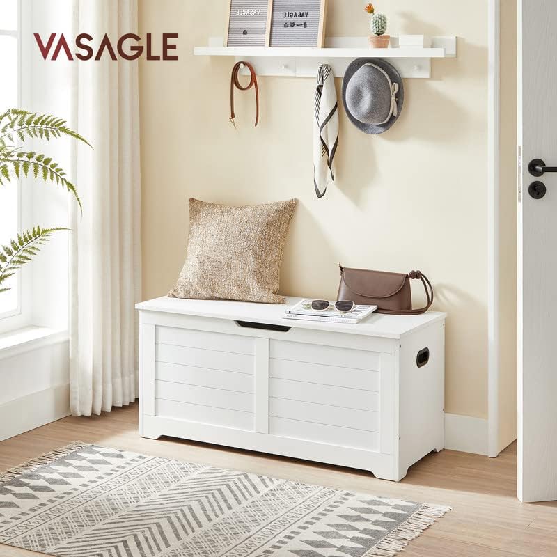 Foto 2 | Baúl De Almacenamiento Vasagle Cloud White, Estilo Granja, 40 X 100 X 46 Cm - Venta Internacional.