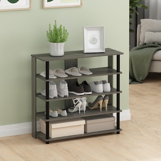 Foto 3 | Zapatero Furinno Turn-n-tube De 5 Niveles De Ancho, Roble Francés, Gris - Venta Internacional.