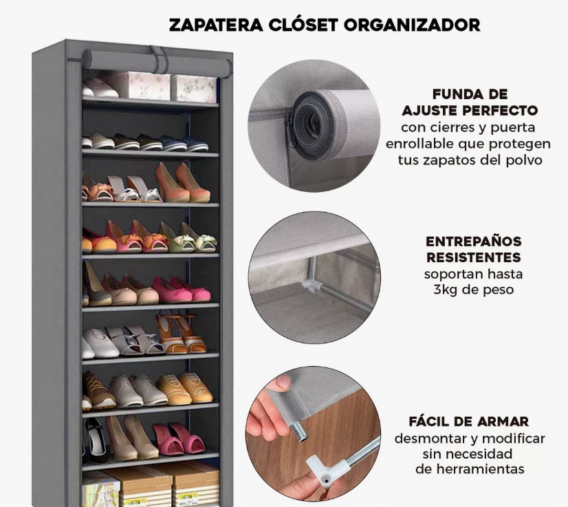 Foto 5 pulgar | Mueble Zapatera Armario Organizador Repisa Armable Multiusos