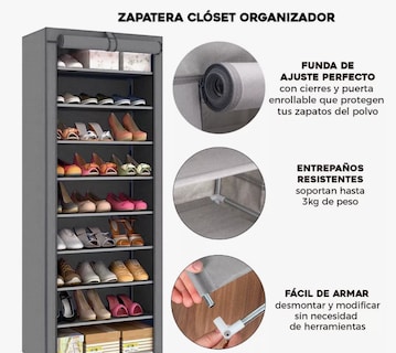 Foto 4 | Mueble Zapatera Armario Organizador Repisa Armable Multiusos