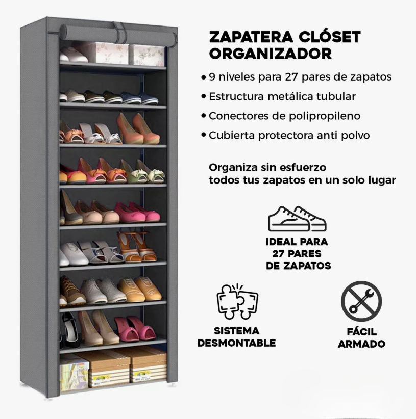 Foto 6 pulgar | Mueble Zapatera Armario Organizador Repisa Armable Multiusos