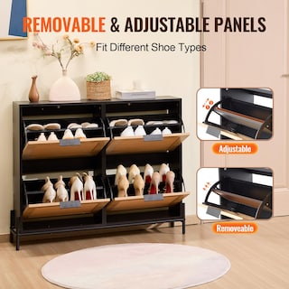Foto 7 | Zapatero Vevor De Ratán Con 4 Cajones Abatibles, Color Madera Clara - Venta Internacional.