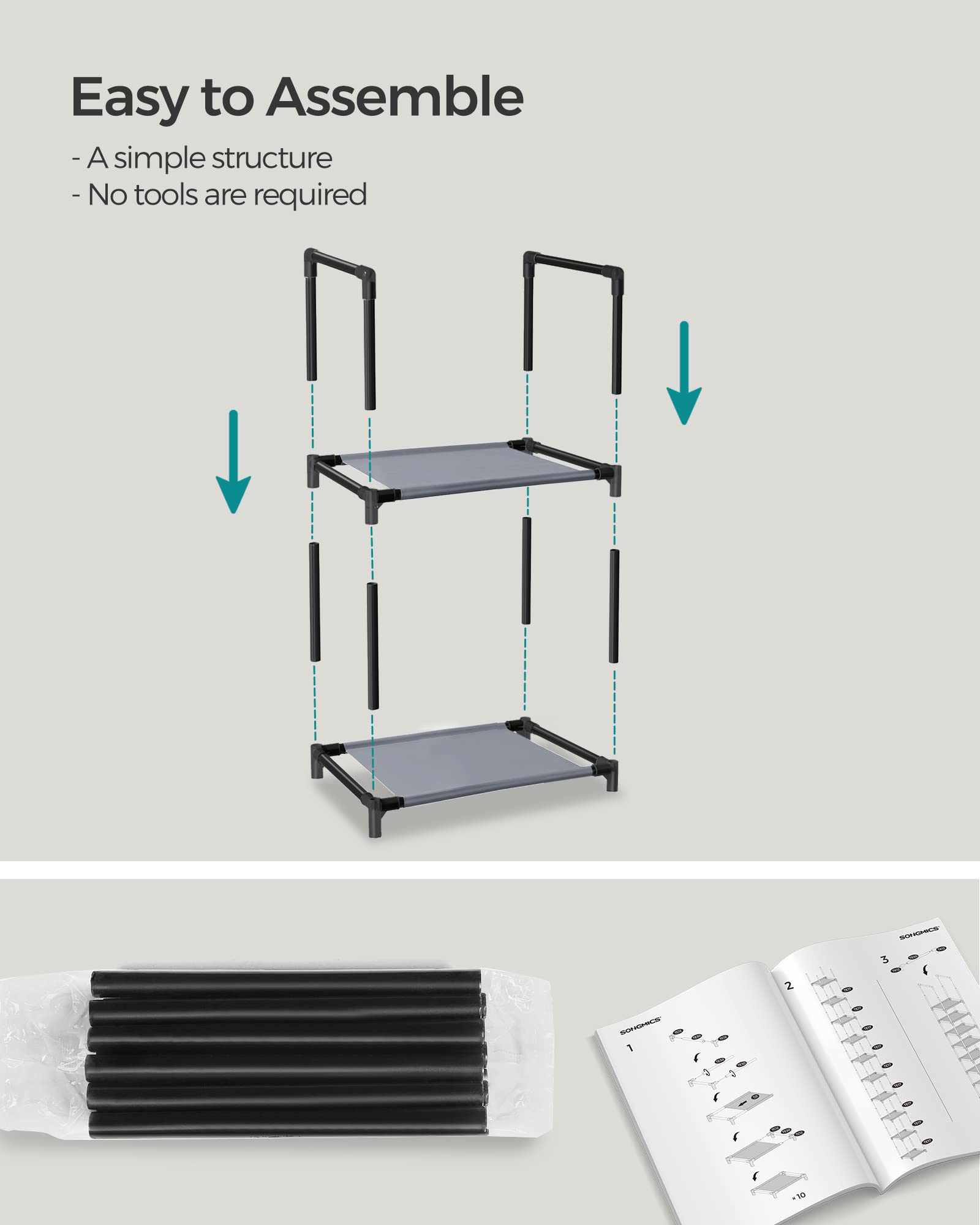 Foto 5 | Estante Para Zapatos Songmics De 10 Niveles Que Ahorra Espacio, Gris - Venta Internacional.