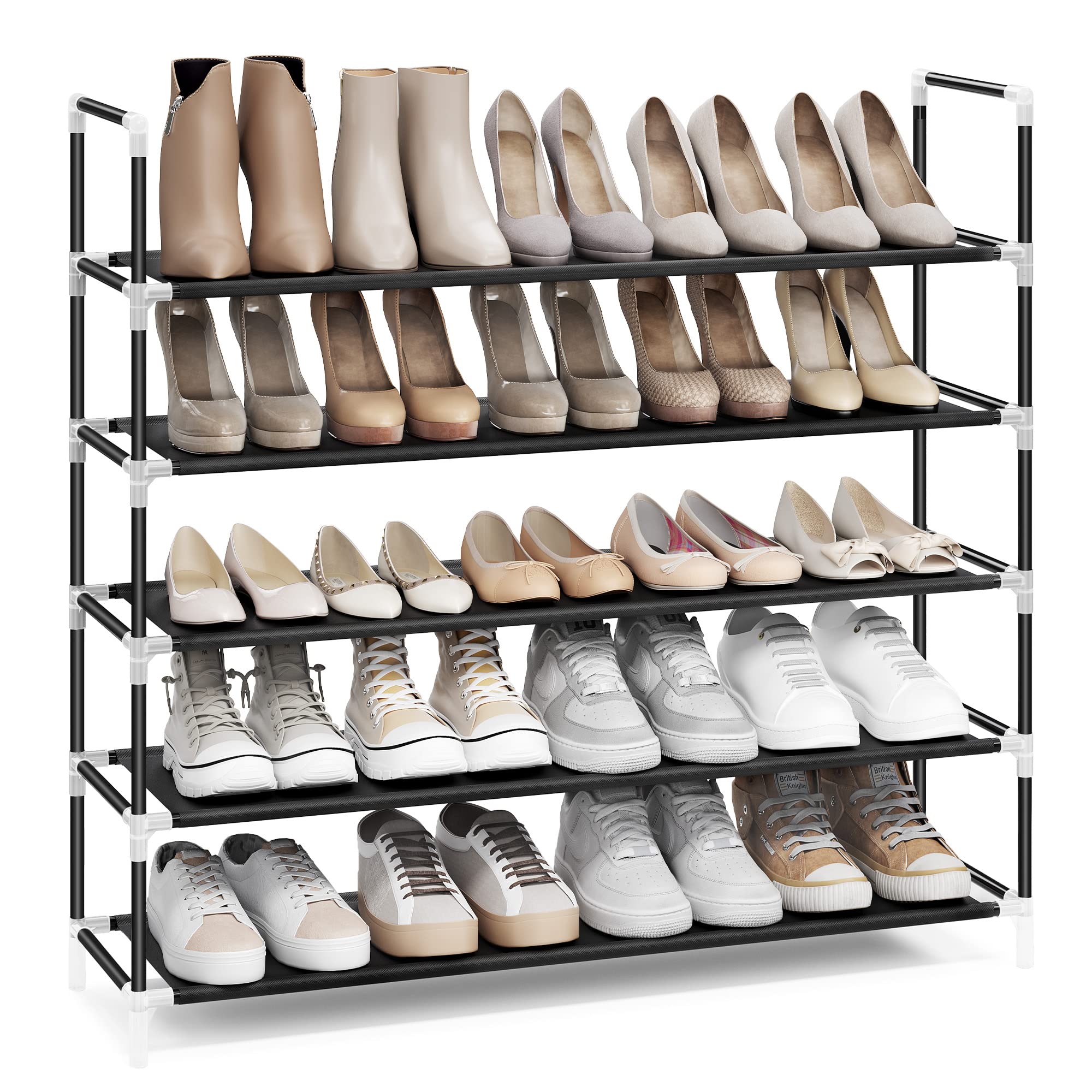 Foto 1 | Zapatero Songmics De 5 Niveles Con Estructura Metálica Negra - Venta Internacional.