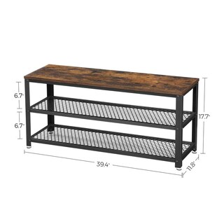 Foto 5 | Banco De Almacenamiento Para Zapatos Vasagle, 3 Niveles, De Metal Rústico - Venta Internacional.