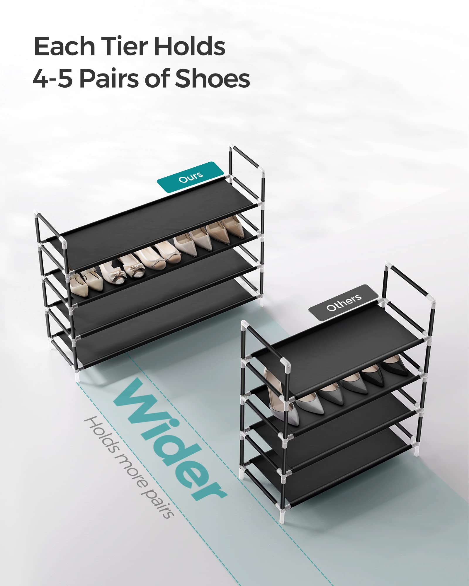 Foto 5 pulgar | Zapatero Songmics De Tela No Tejida Con Estructura Metálica De 4 Niveles, Negro - Venta Internacional.