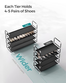 Foto 4 | Zapatero Songmics De Tela No Tejida Con Estructura Metálica De 4 Niveles, Negro - Venta Internacional.