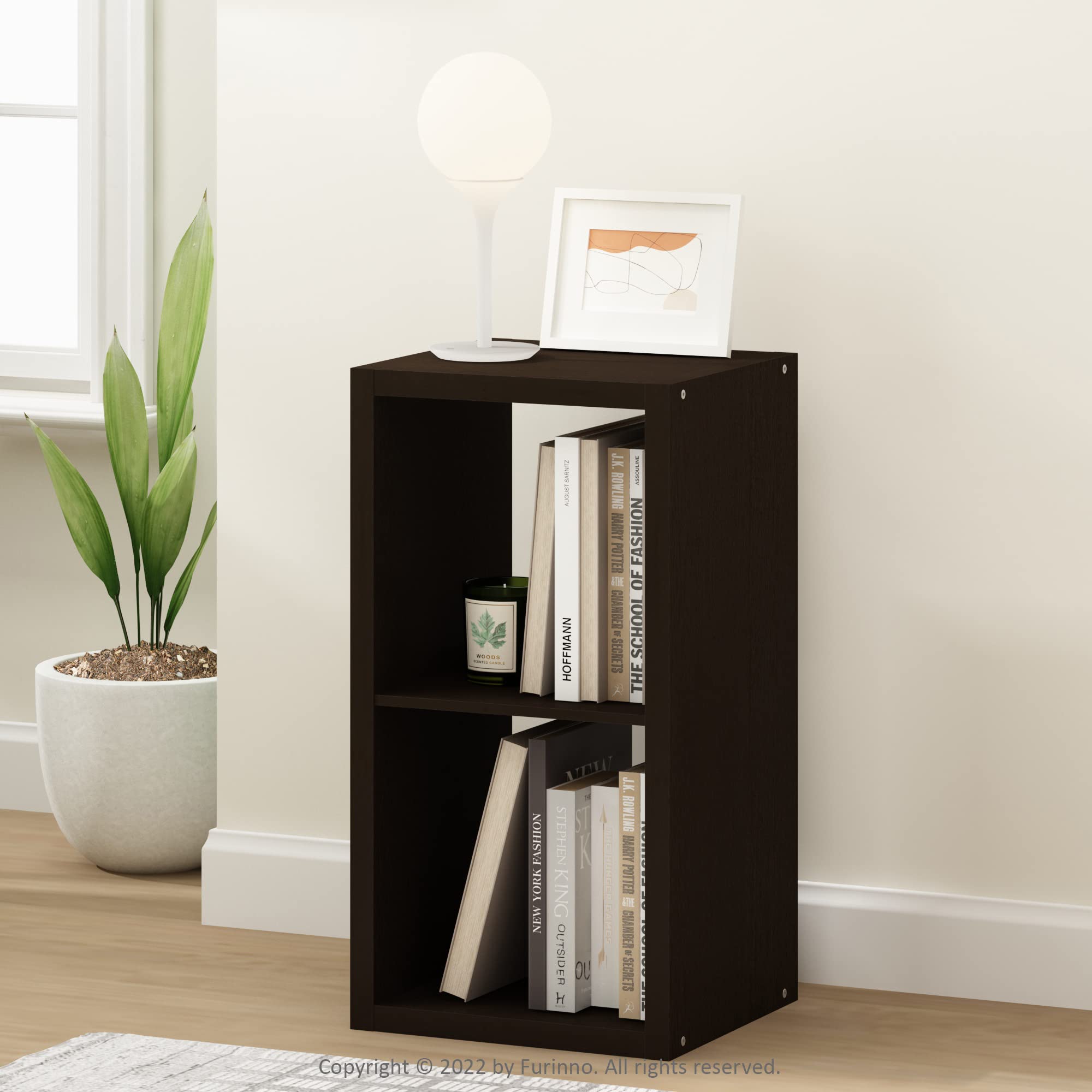 Foto 3 | Organizador De Almacenamiento Furinno Cubicle Con Parte Trasera Abierta, 2 Cubos, Roble Oscuro - Venta Internacional.