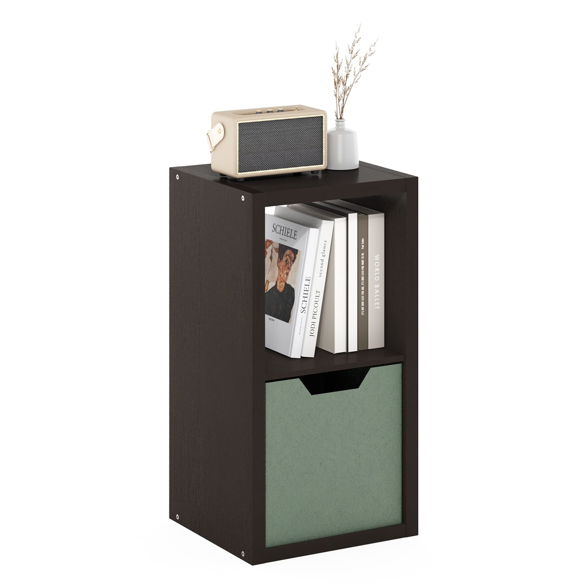 Foto 5 | Organizador De Almacenamiento Furinno Cubicle Con Parte Trasera Abierta, 2 Cubos, Roble Oscuro - Venta Internacional.