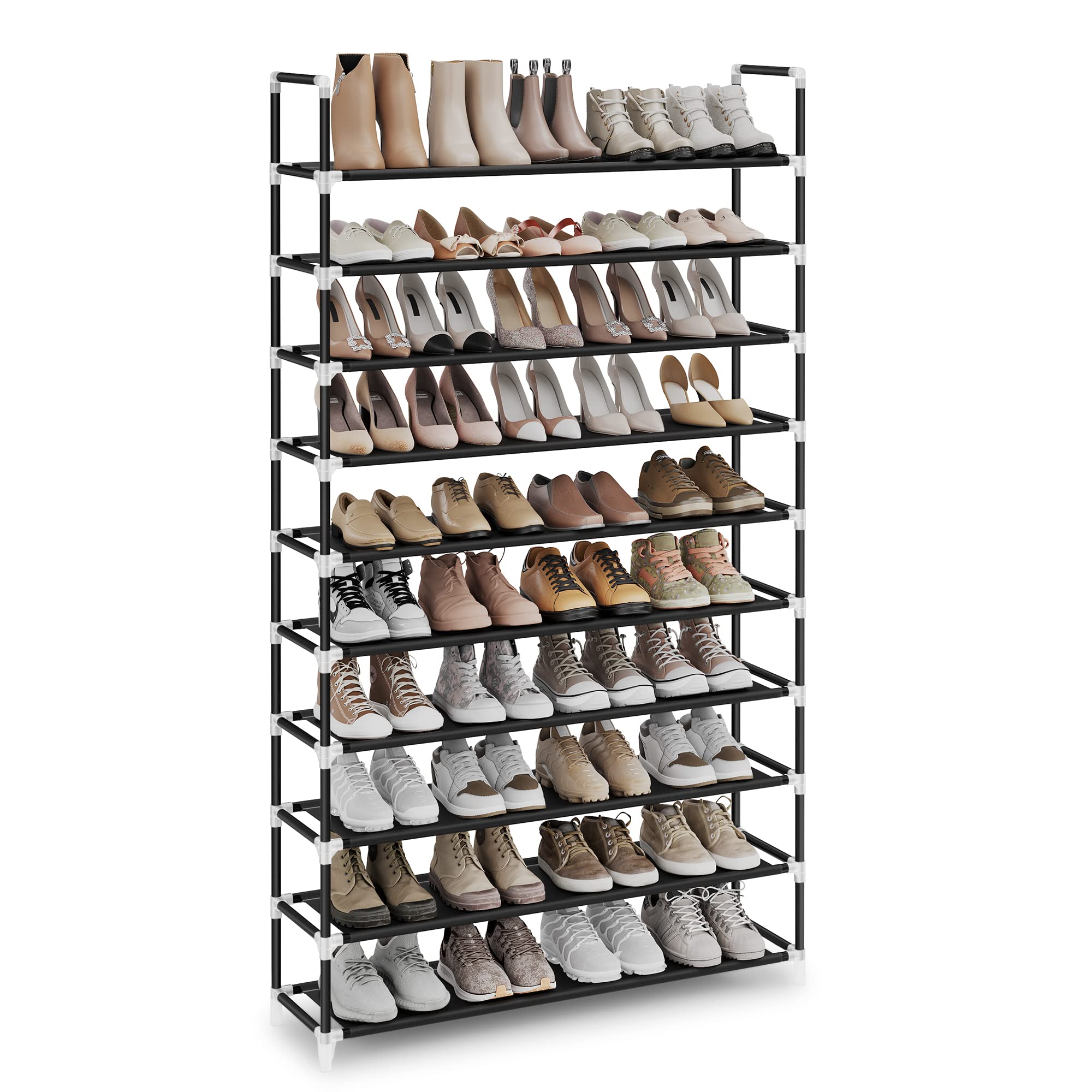Foto 2 pulgar | Organizador De Almacenamiento Songmics Para Zapatos, 10 Niveles, Negro, 100 X 30 X 177 Cm - Venta Internacional.