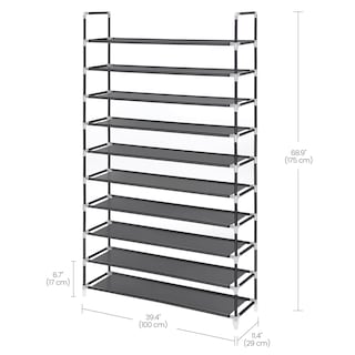 Foto 4 | Organizador De Almacenamiento Songmics Para Zapatos, 10 Niveles, Negro, 100 X 30 X 177 Cm - Venta Internacional.
